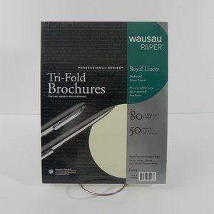 Wausau Tri-Fold Brochure Paper 80lb. Royal Linen Ivory